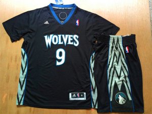 Maillot De Basket Minnesota Timberwolves Noir Manches Courtes Shirt Matching Short